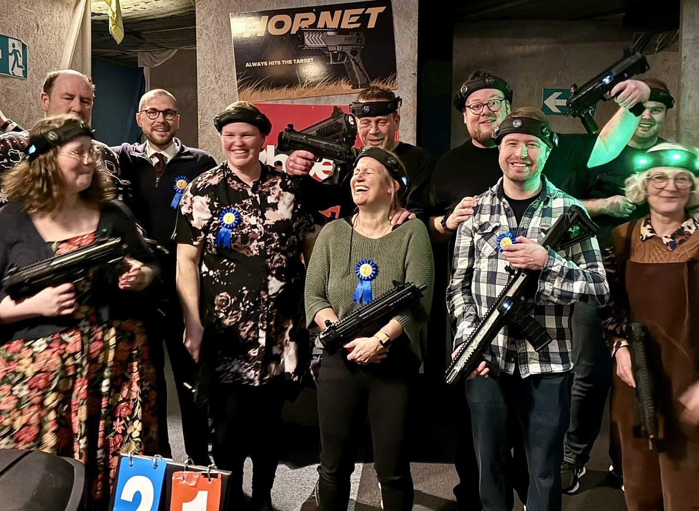 The Senbee team at a laser tag event